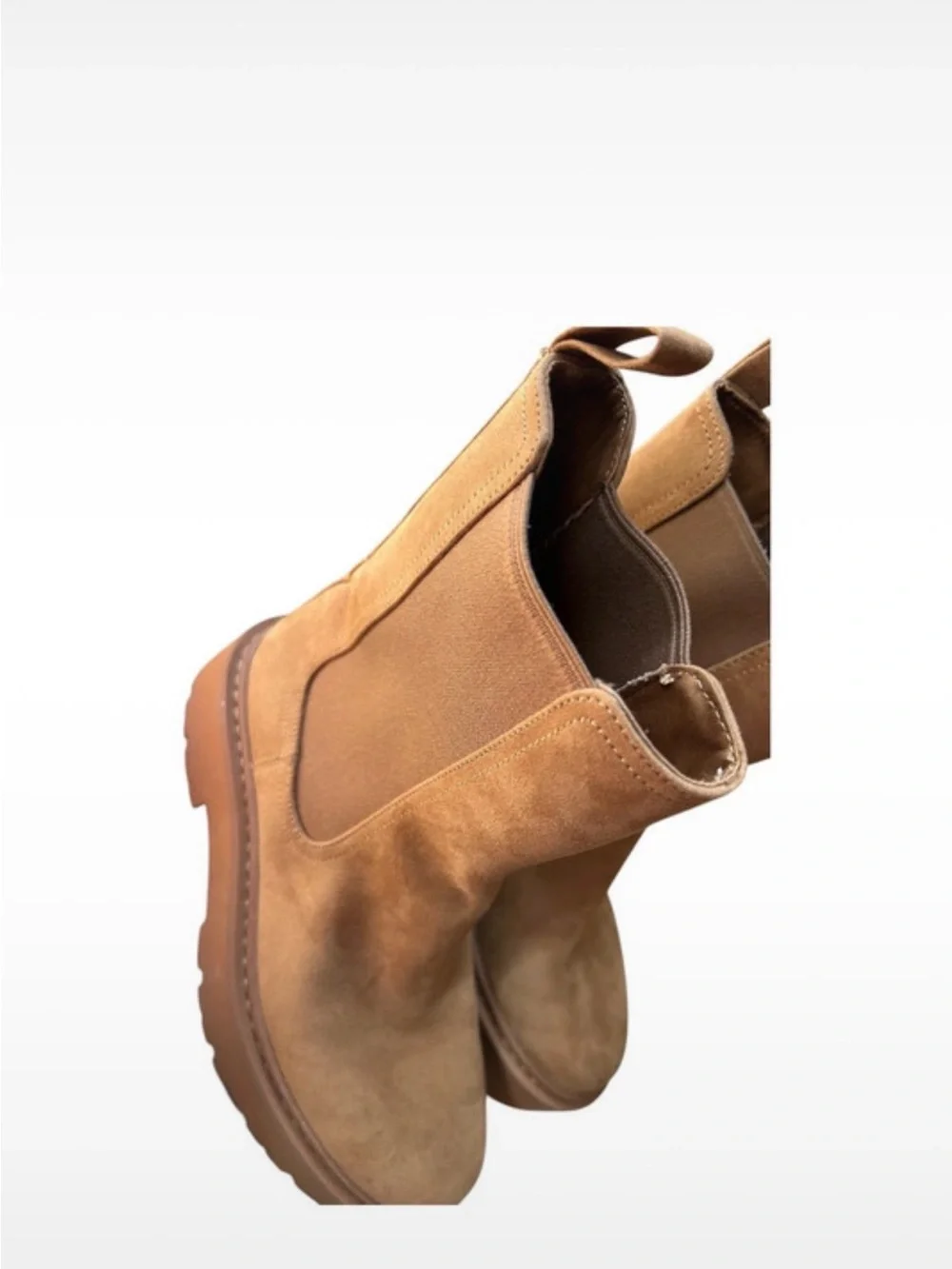 Women's H&M Beige Chunky Chelsea Boots Sz 39